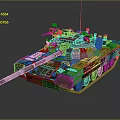 Military Combat Tank Featuring Camouflage Paint Cannon Turret And Antenna