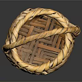 Practical Handwoven Wicker Basket With Sturdy Handle And Braided Texture For Daily Use
