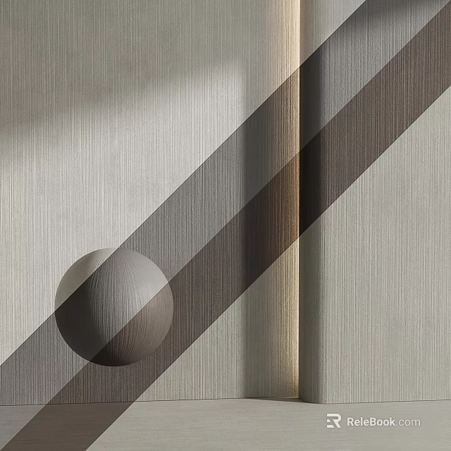 Modern Design Components With Circular Element Striped Texture And Neutral Tones 3d model