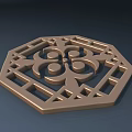 Ornate Octagonal Wall Decor With Intricate Hollow Out Geometric Art Patterns 3d model