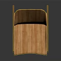 Wooden Accent Chair with Curved Backrest Seat Light Wood Grain Sleek Armrests and Angular Legs