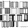 Modern folding door sliding door 3d model