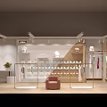 Elegant Modern Clothing Store Interior With Gold Decor Display Racks And Mannequins