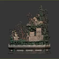 Vibrant Cartoon Scene With Fantasy Castle Lush Trees Playful Animals And Rainbow Bridge