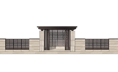 Modern Gate Pavilion 3d model