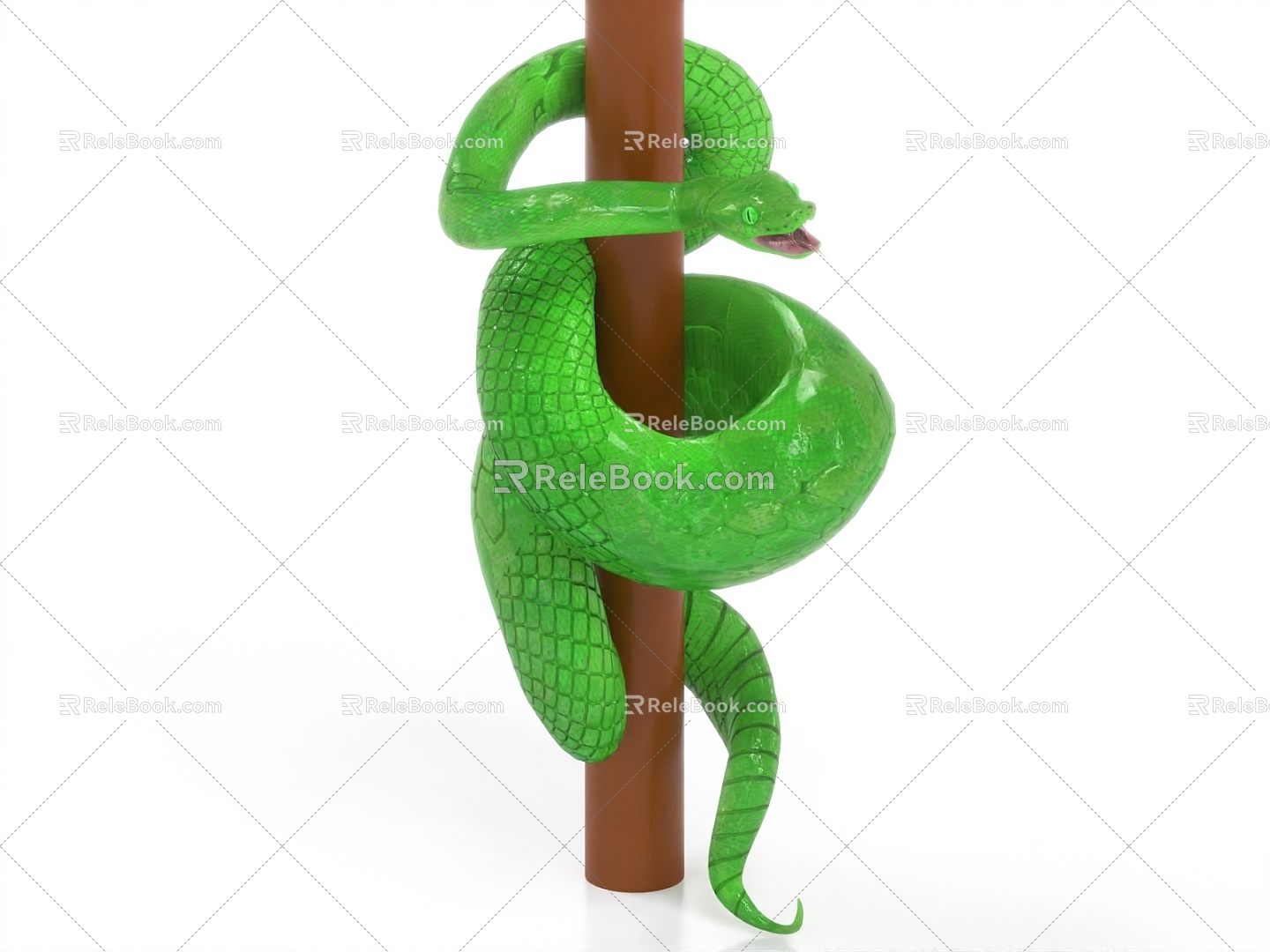 Python with binding and animation Green Tree Python Viper 3d model