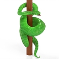 Python with binding and animation Green Tree Python Viper 3d model