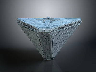 Triangular Pyramid Industrial Equipment With Detailed Metal Surface And Top Dome 3d model