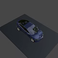 Blue Tesla Electric Sedan With Modern Sleek Design And Alloy Wheels