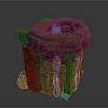 Scenic Natural Rock Formation With Blue Central Pool And Rough Textured Surface
