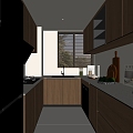 Modern Kitchen Cabinet Hanging Cabinet Kitchen Supplies Range Hood Oven 3d model