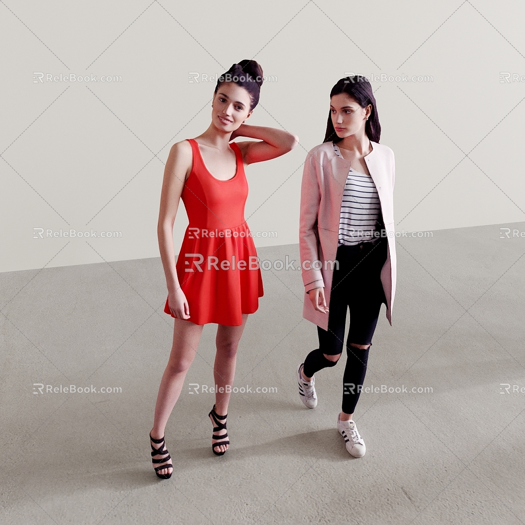 Models Women Models Women Fashion People Leisure People Shopping People Young People Many People 3d model