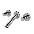 Modern Chrome Faucet Components With Polished Metal Finish For Bathroom Fixtures