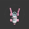 White and Light Blue Roller Skates with Pink Wings and Pink Wheels Design