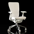 Ergonomic Modern Office Chair With Mesh Back White Fabric Seat And Adjustable Armrests