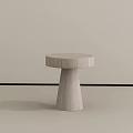 Light Wood Toned Round Top Side Table With Tapered Base In Minimalist Modern Style