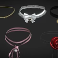Various Stylish Hair Accessories Including Flower Wreath Golden Headband And Rose Hairpin