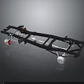 Sturdy Automotive Chassis Frame With Wheels Suspension And Drivetrain Components