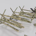 Public Facility Components Metal Wooden Long Cross Shaped For Building Fences Shelves Seats