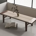 New Chinese Style Bed End Stool Combination Bench Sofa Stool Shoe Changing Stool 3d model
