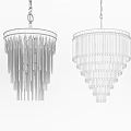 Elegant Crystal Chandeliers With Glass Pendants And Metal Frames Hanging In Modern Decor