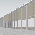 Modern Building Facade Design With Glass Curtain Walls And Metal Frames