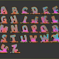 Colorful A-Z Alphabet Letters Decorative Ornament Set with Glossy Gradient Colors for Home