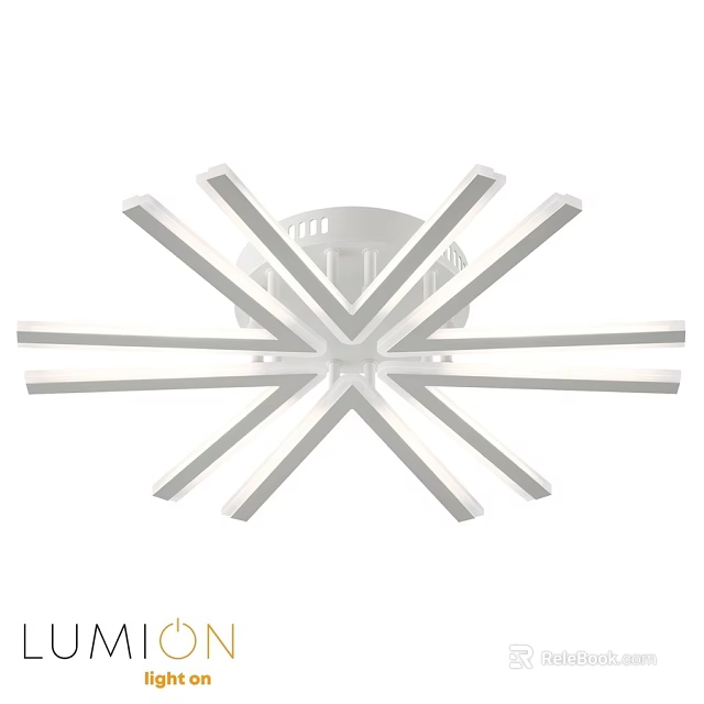 Modern Geometric Ceiling Light With Radial Spoke Design And White LED Fixture 3d model 