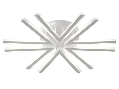 Modern Geometric Ceiling Light With Radial Spoke Design And White LED Fixture 3d model