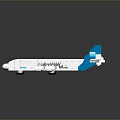 Lego Airplane Model As Creative Children's Plaything With White Body Blue Tail And Multiple Engines