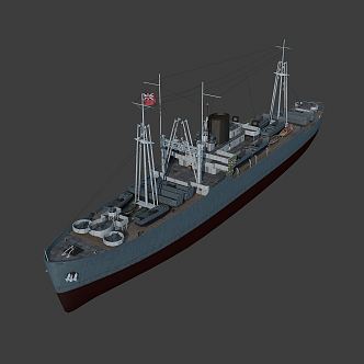 Modern warship Middleton transport ship 3d model