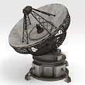 Industrial Satellite Communication Equipment With Parabolic Reflector And Metal Frame Base