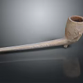 Handcrafted Wooden Tobacco Pipe With Carved Design And Long Stem For Daily Use