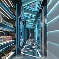 Modern KTV Interior Design With LED Lights Sofa Seating And Music Equipment