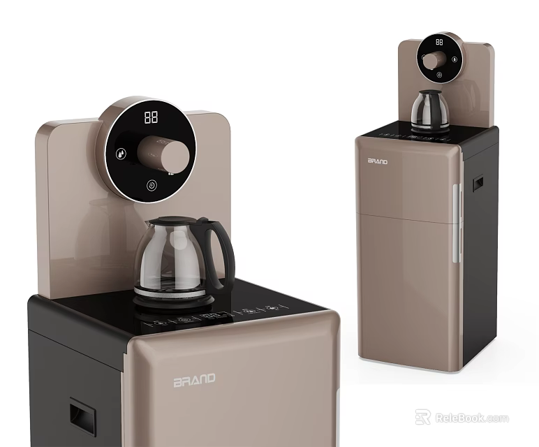 Modern BRANO Household Appliances with Kettle Digital Display and Black Brown Design for Daily Use 3d model 