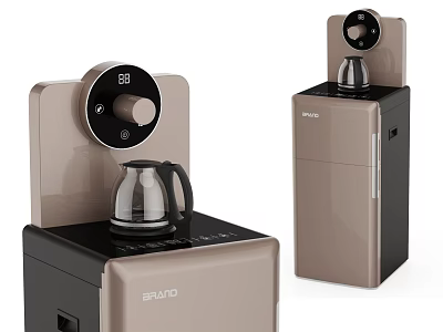 Modern BRANO Household Appliances with Kettle Digital Display and Black Brown Design for Daily Use 3d model