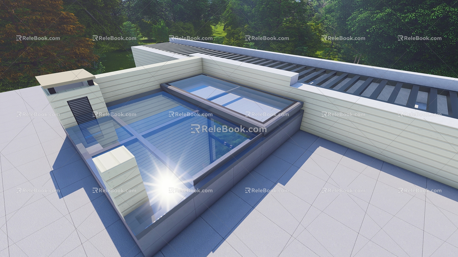 Roof translation skylight 3d model