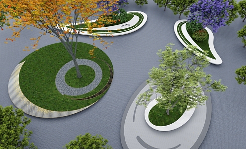 Modern Tree Pond Tree Pond Landscape Seat Flower Table Flower Beds Landscape Tree Pond Special-shaped Planting Pool Park Public Bench Outdoor Bench 3d model