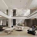 Modern Basement Interior Design With Comfortable Sofa Coffee Table Projector Screen And Lighting
