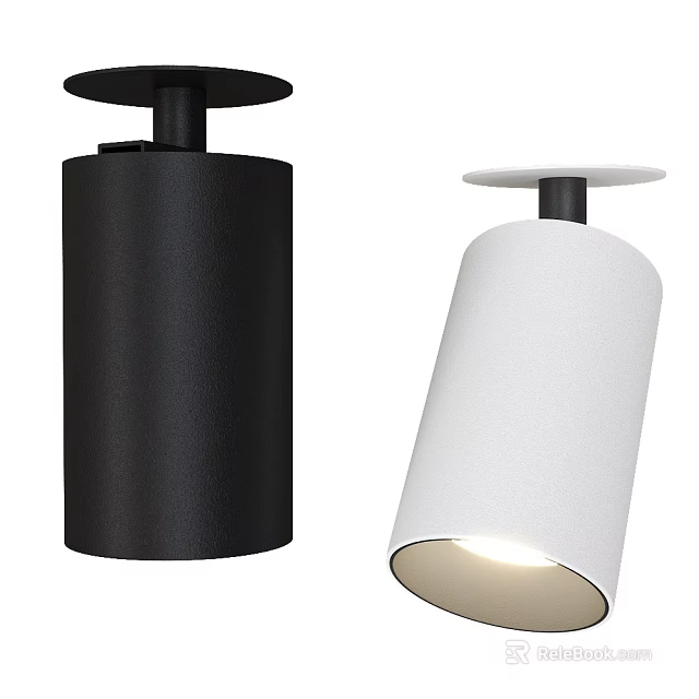 Modern Black and White Downlights Spotlights with Sleek Design for Indoor Home Lighting 3d model 