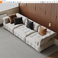 Modern three-seat sofa multiplayer sofa 3d model
