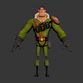 3D Stylish Cartoon Character Wearing Green Uniform With Red Gear And Knee Pads