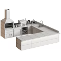 Modern Kitchen Interior With Sleek Cabinets White Countertop And Appliances