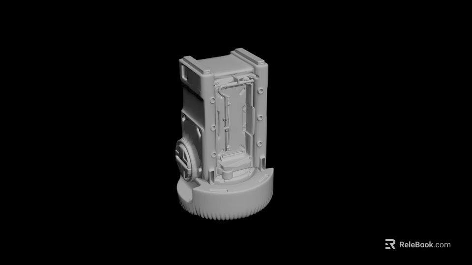 3D Rendered Gray Industrial Mechanical Part With Gear And Bolt Details 3d model 