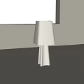 Modern Minimalist White Table Lamp With Geometric Base And Simple Shade 3d model