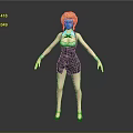 Game Movie Character With Blonde Hair White Top Black Short Dress And High Heels