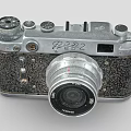 Vintage Digital Camera with Silver Metal Body Black Leather Surface Multiple Knobs and Classic Lens 3d model