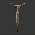 Vintage Green Bicycle With Brown Seat Decorative Patterns And Classic Wheels
