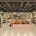Indoor Playground With Colorful Decorations Swings Slides Candy Shop Toy Shelves Tables And Chairs