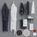 Soft Bath Linens Including Robes Towels And Towel Racks With Dark White Color Options